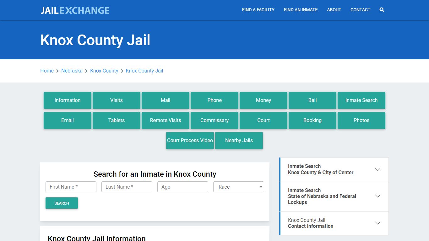 Knox County Jail Roster Lookup, NE, Inmate Search - Jail Exchange